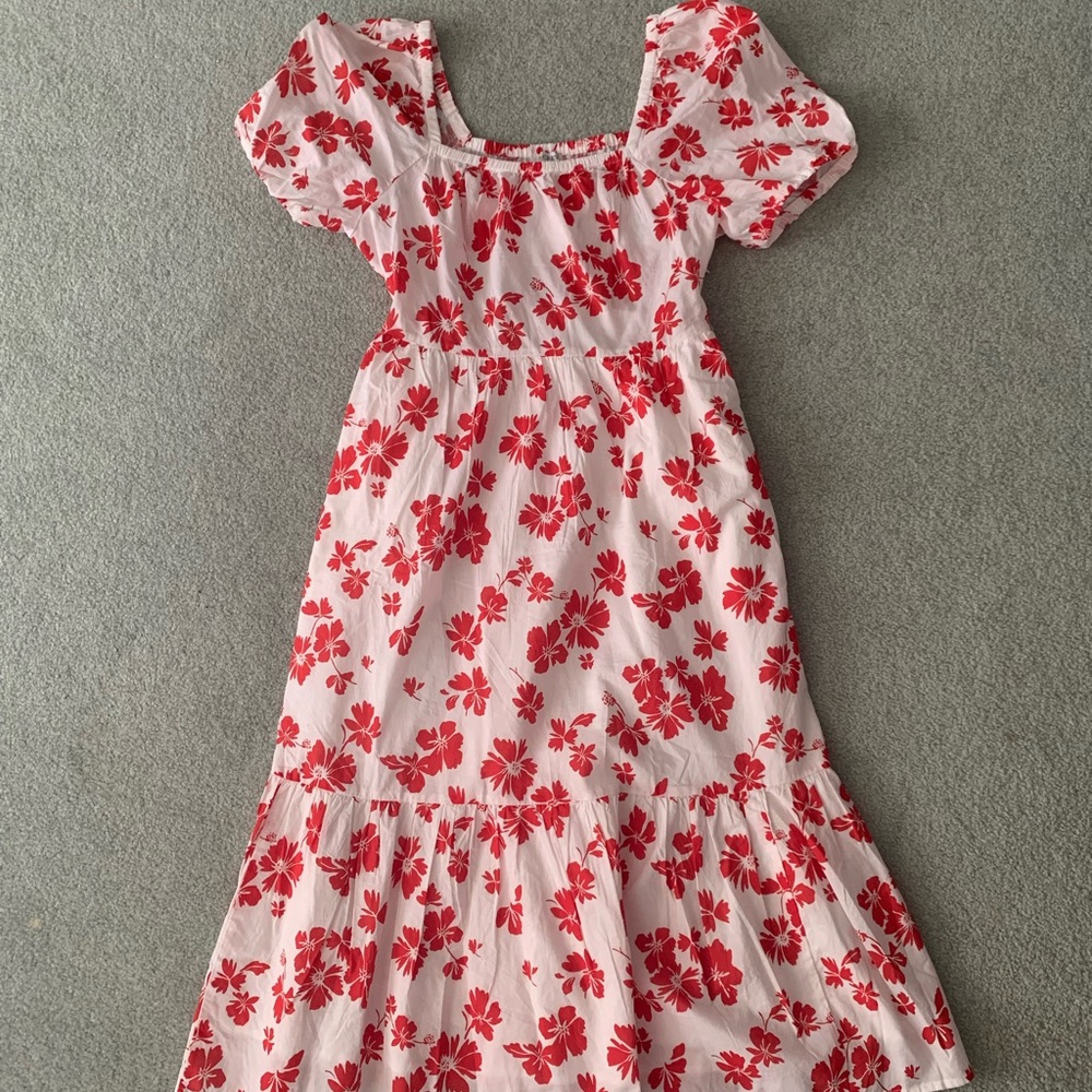 J. Crew red and white floral dress
